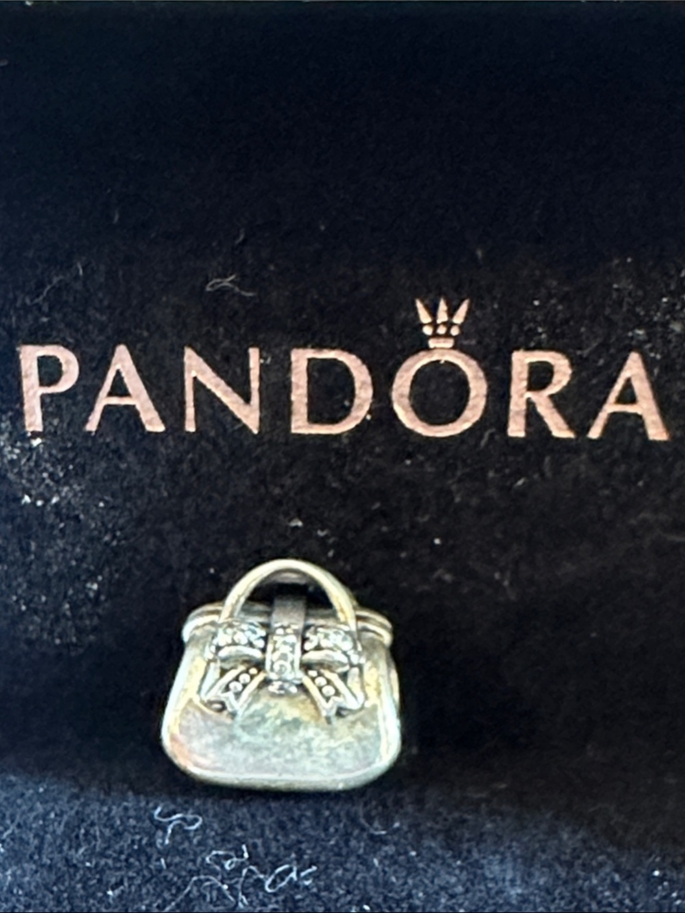 Pandora Sterling Silver Bag - Charm with Bow Accents